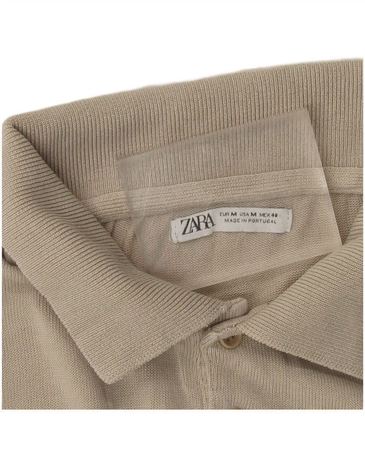 Polo a maniche lunghe da uomo Zara di colore grigio medio