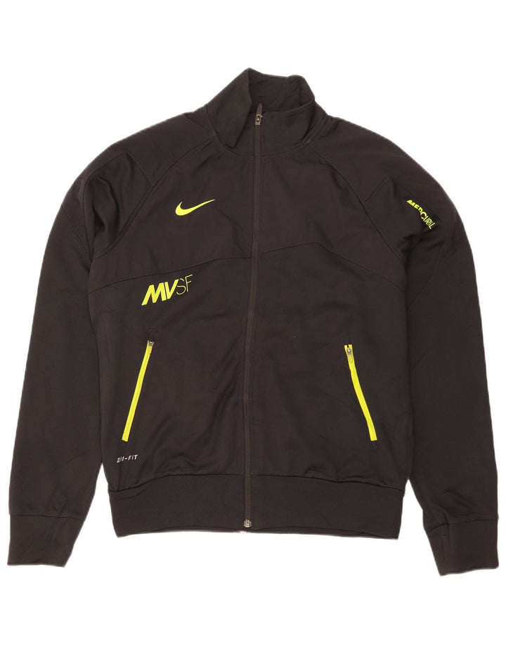 Giacca da ginnastica NIKE Dri Fit Graphic da uomo, piccola, in poliestere nero