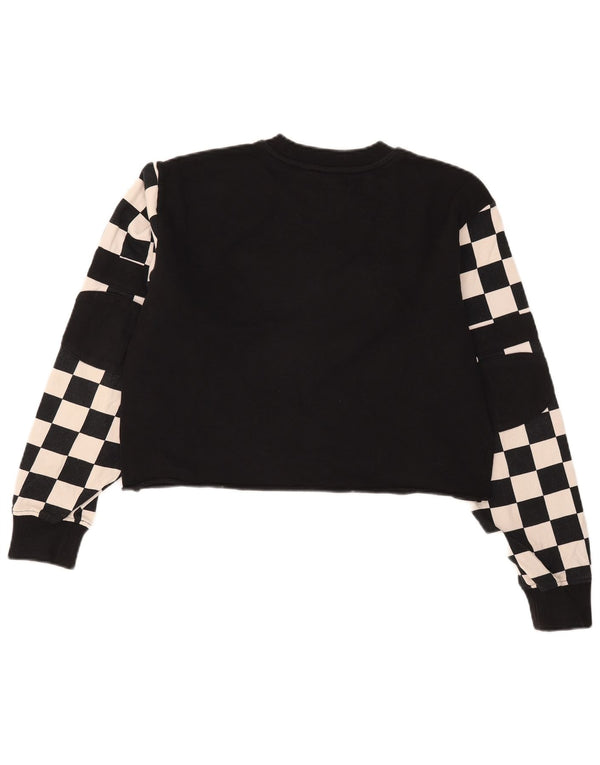 Felpa con grafica corta da donna Vans, taglia UK 14, media, nera geometrica