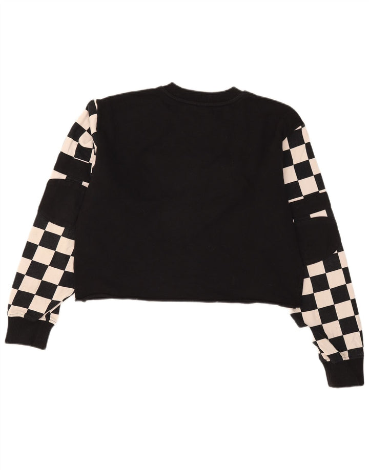 Felpa con grafica corta da donna Vans, taglia UK 14, media, nera geometrica