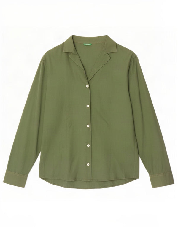 Camicia Benetton Donna UK 12 Verde Medio
