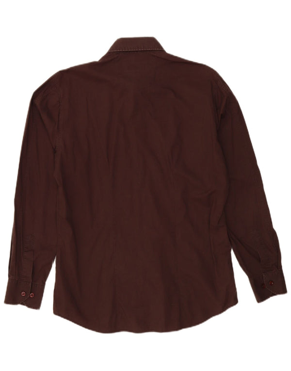 Camicia da uomo Hugo Boss in cotone marrone medio