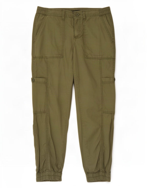 Pantaloni cargo corti da donna Gap UK 14 Large W30 L25 cotone kaki