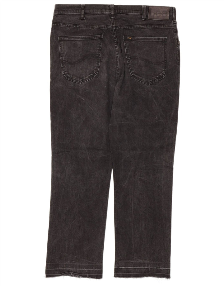 LEE Mens Brooklyn Straight Jeans W38 L28 Grey Cotton