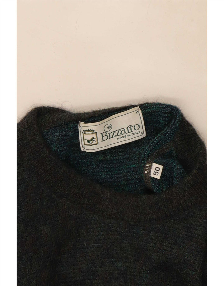 Maglione maglione girocollo con grafica da uomo Bizzarro IT 50 lana verde medio