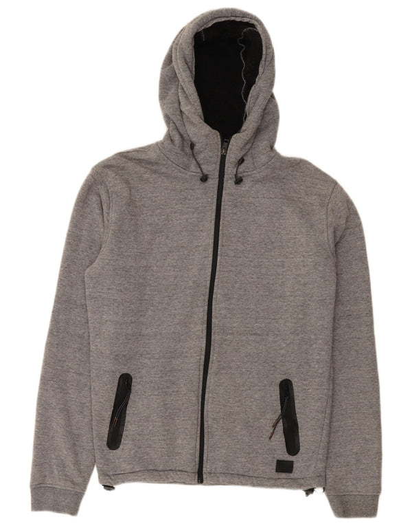 Maglione con cappuccio e zip Sherpa da uomo Quiksilver piccolo in cotone chiazzato grigio