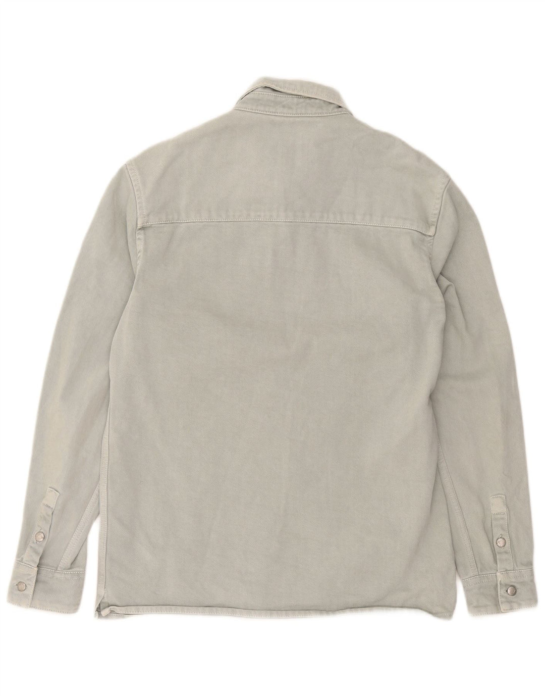 Camicia in denim da uomo Zara dalla vestibilità comoda, in cotone grigio medio