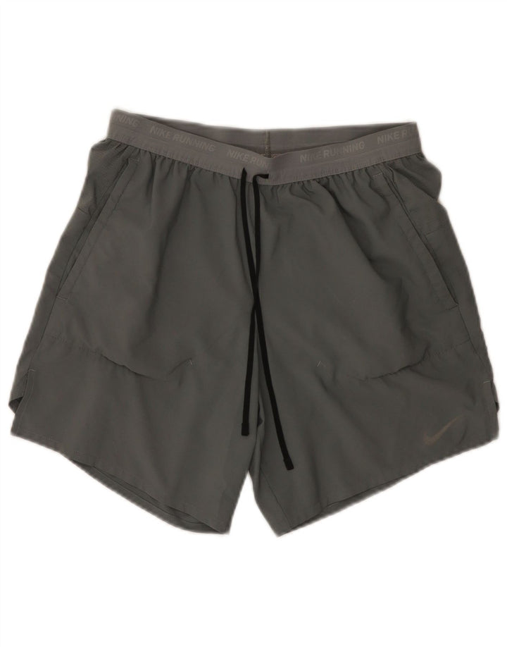 Pantaloncini sportivi Nike Dri Fit da uomo piccoli in poliestere grigio