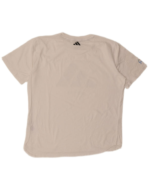 Adidas Italia Regular Fit T-shirt grafica da uomo grande in cotone bianco