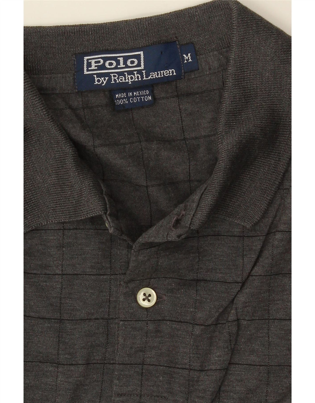 POLO RALPH LAUREN Polo da uomo in cotone a quadri grigio medio
