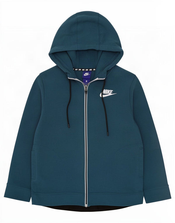 Felpa con cappuccio e zip oversize da donna Nike UK 10 piccolo cotone blu