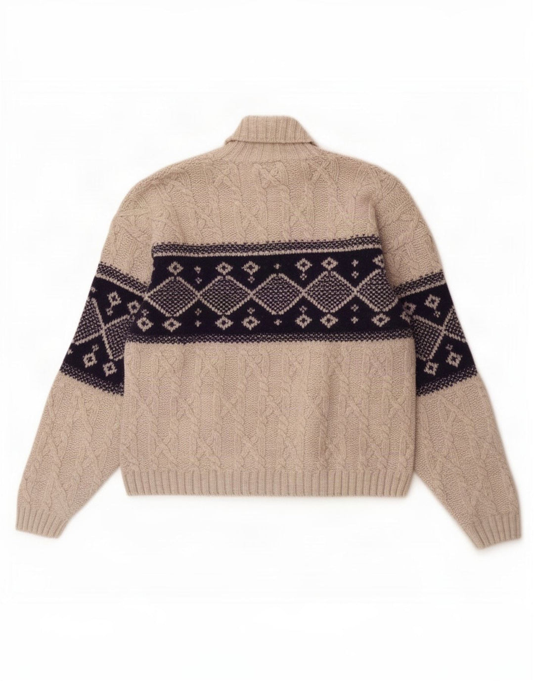 Maglione da uomo a collo alto Ocean Star IT 50 Lana geometrica grigio medio