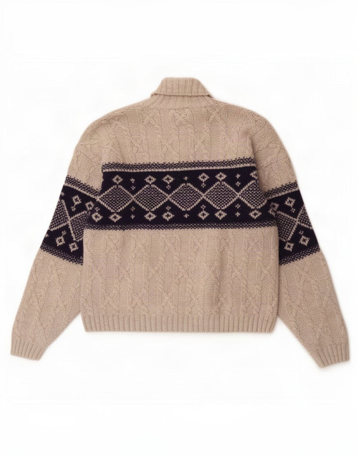 Maglione da uomo a collo alto Ocean Star IT 50 Lana geometrica grigio medio