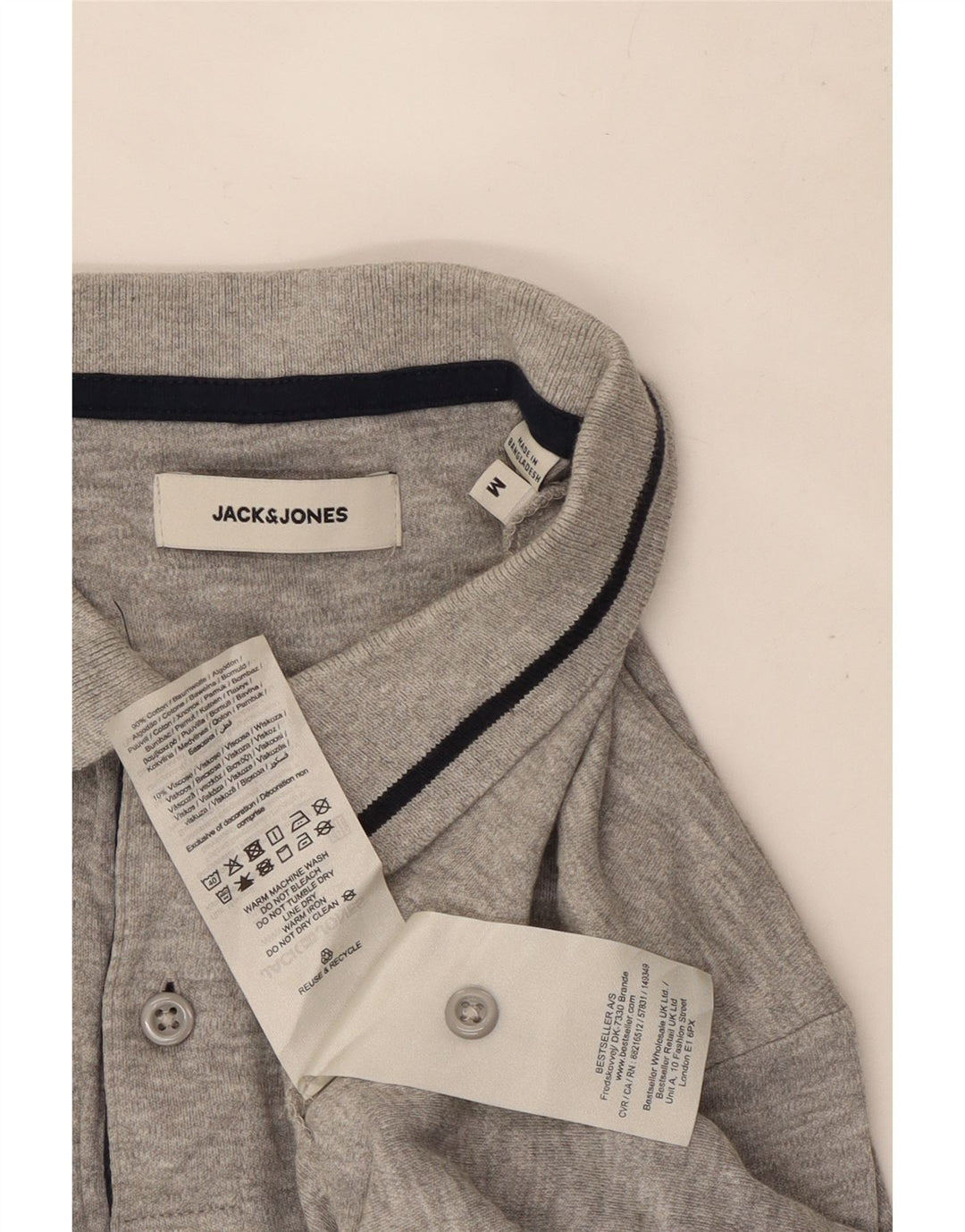 Polo da uomo Jack & Jones in cotone screziato grigio medio