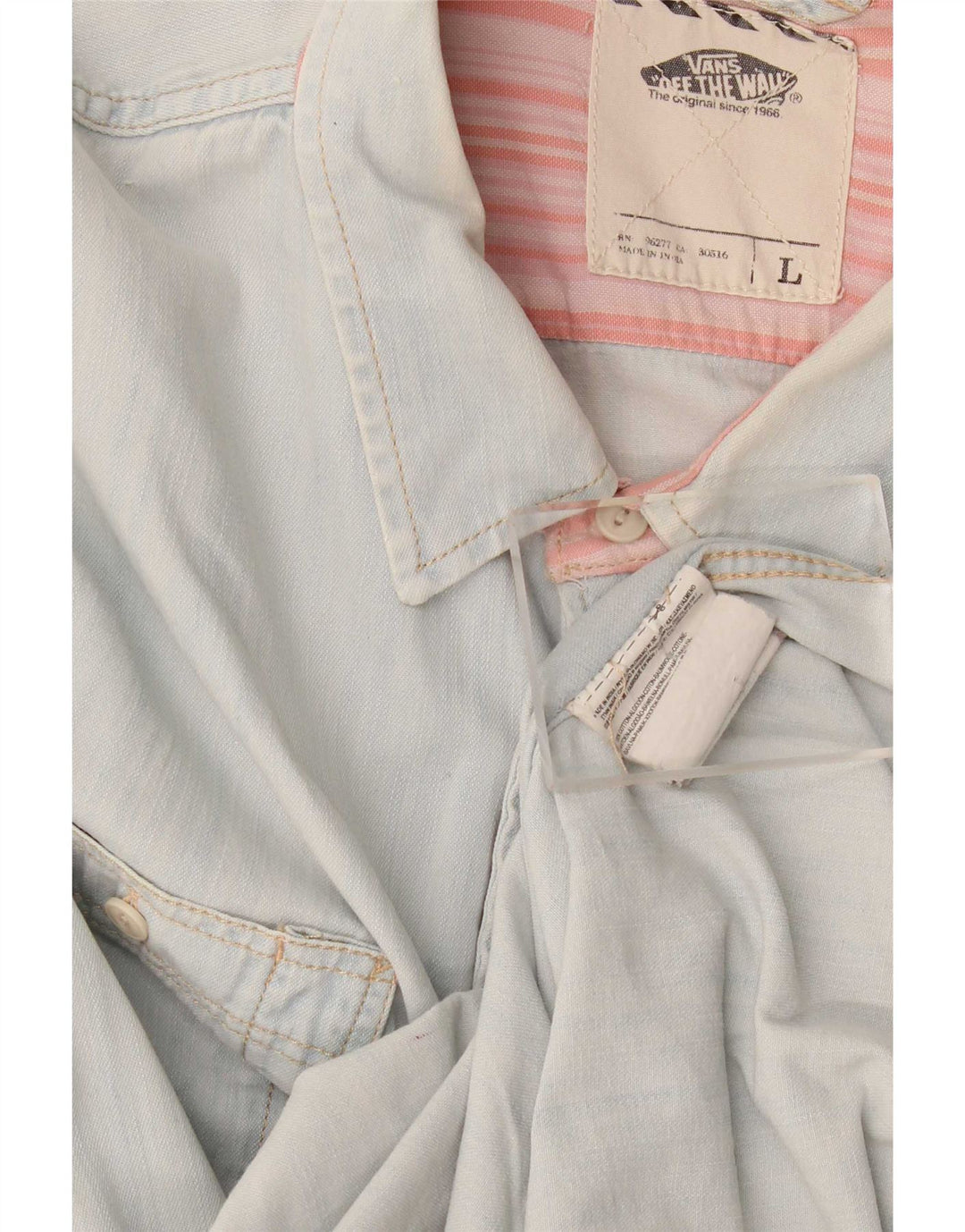 Camicia di jeans da uomo Vans Large in cotone blu