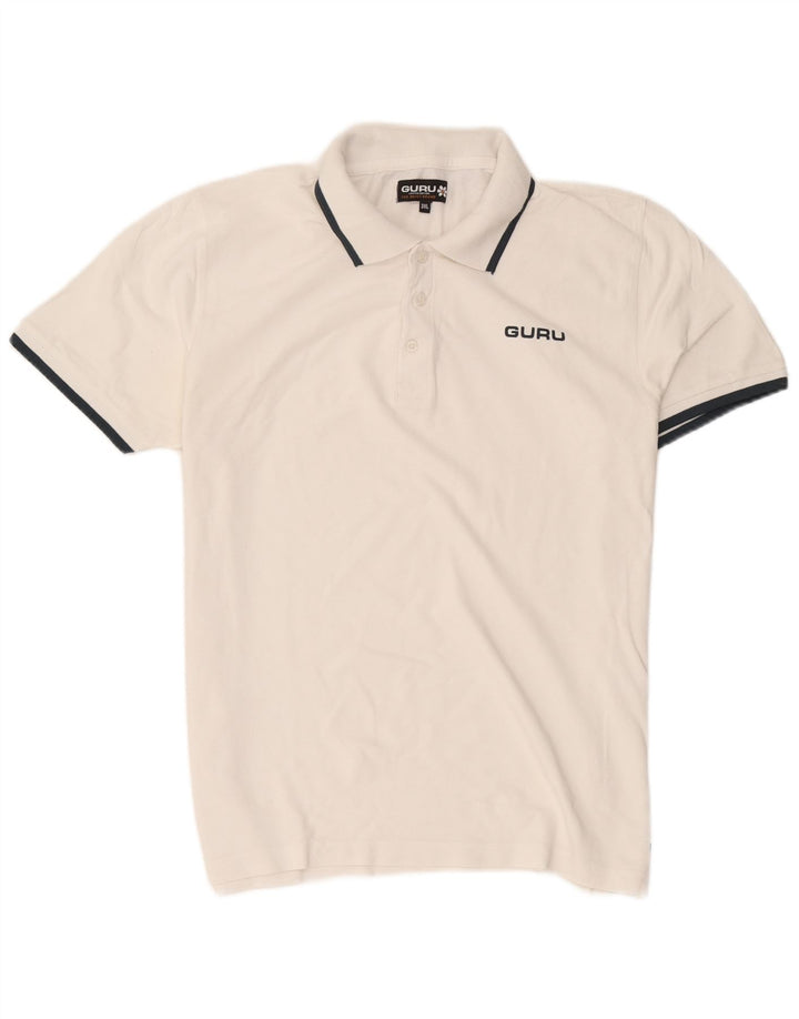 Polo da uomo Guru 3XL cotone bianco
