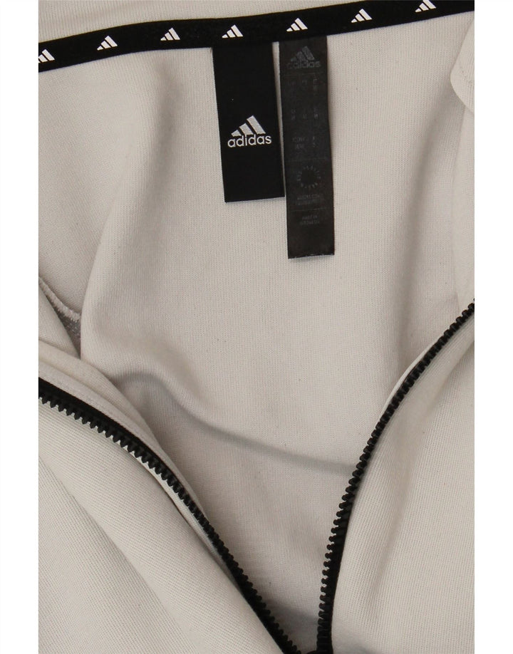 Maglione con cappuccio e zip da uomo Adidas color grigio medio