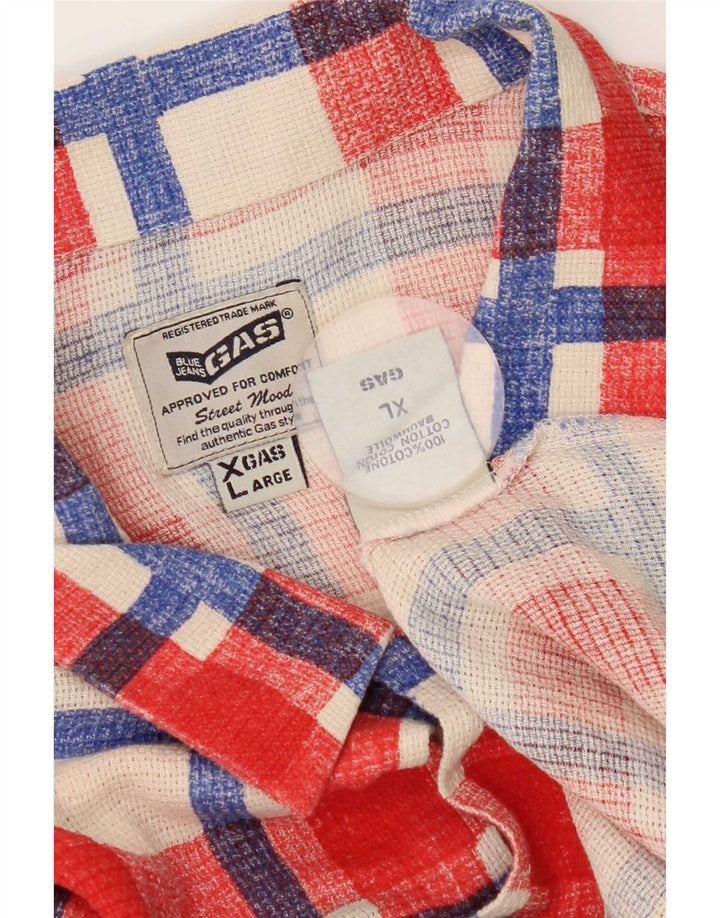 Camicia da uomo Gas XL in cotone a quadri rossi