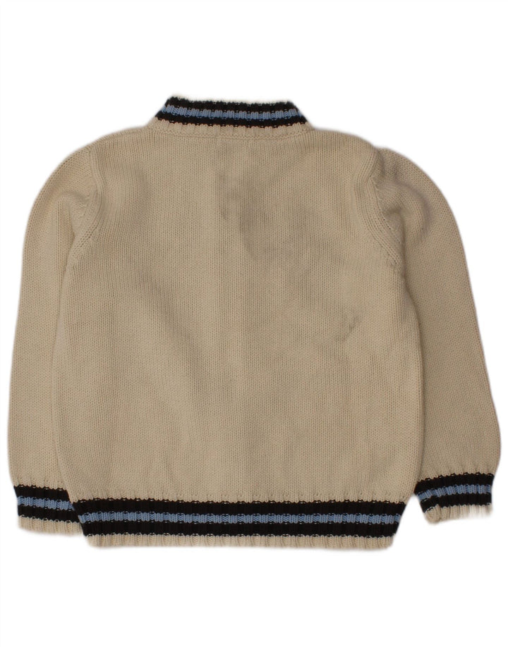 Maglione Cardigan Grafico Benetton Bambino 3-4 Anni Beige