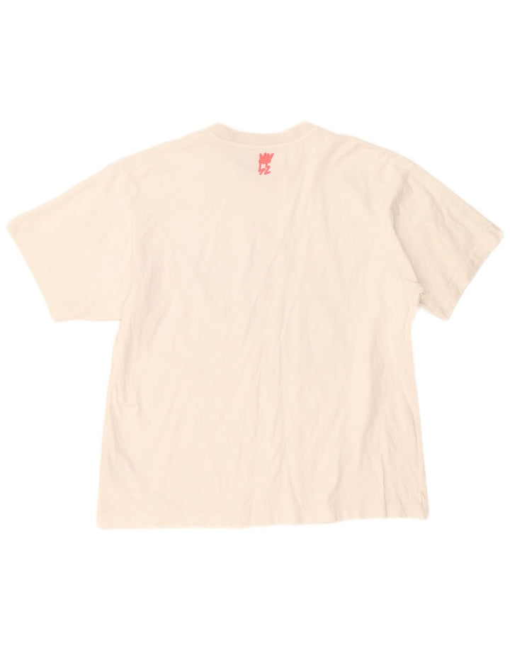 T-shirt grafica da uomo Adidas Top in cotone bianco medio