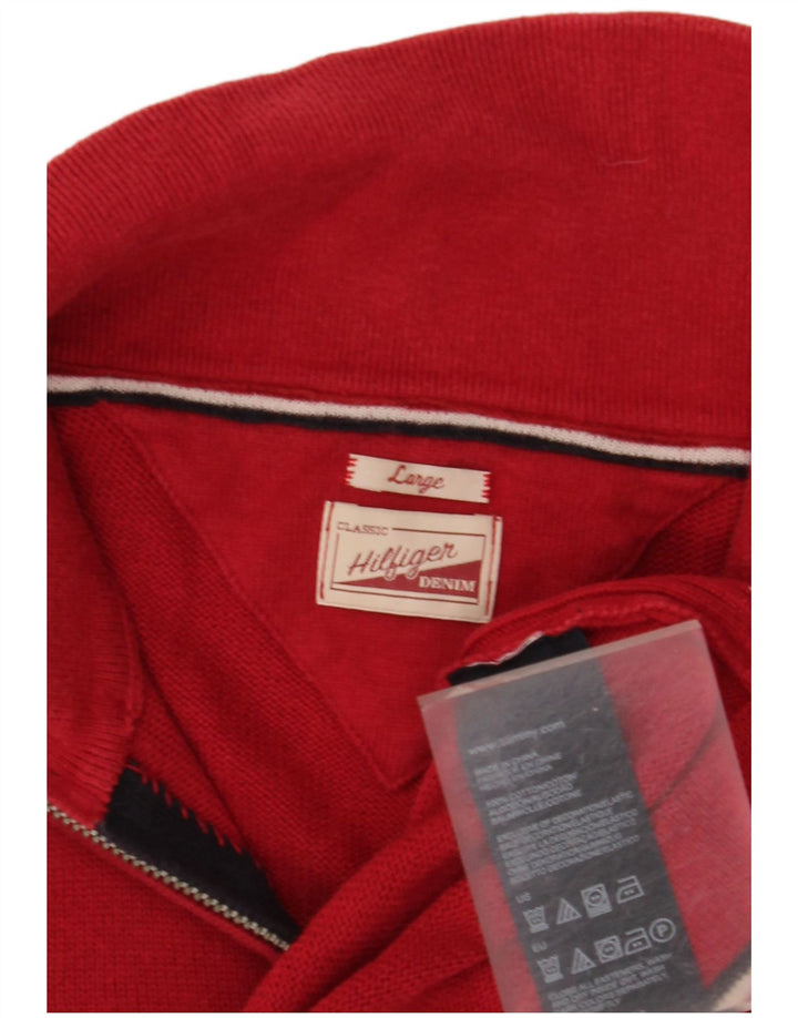 Maglione cardigan classico da uomo Tommy Hilfiger grande cotone rosso