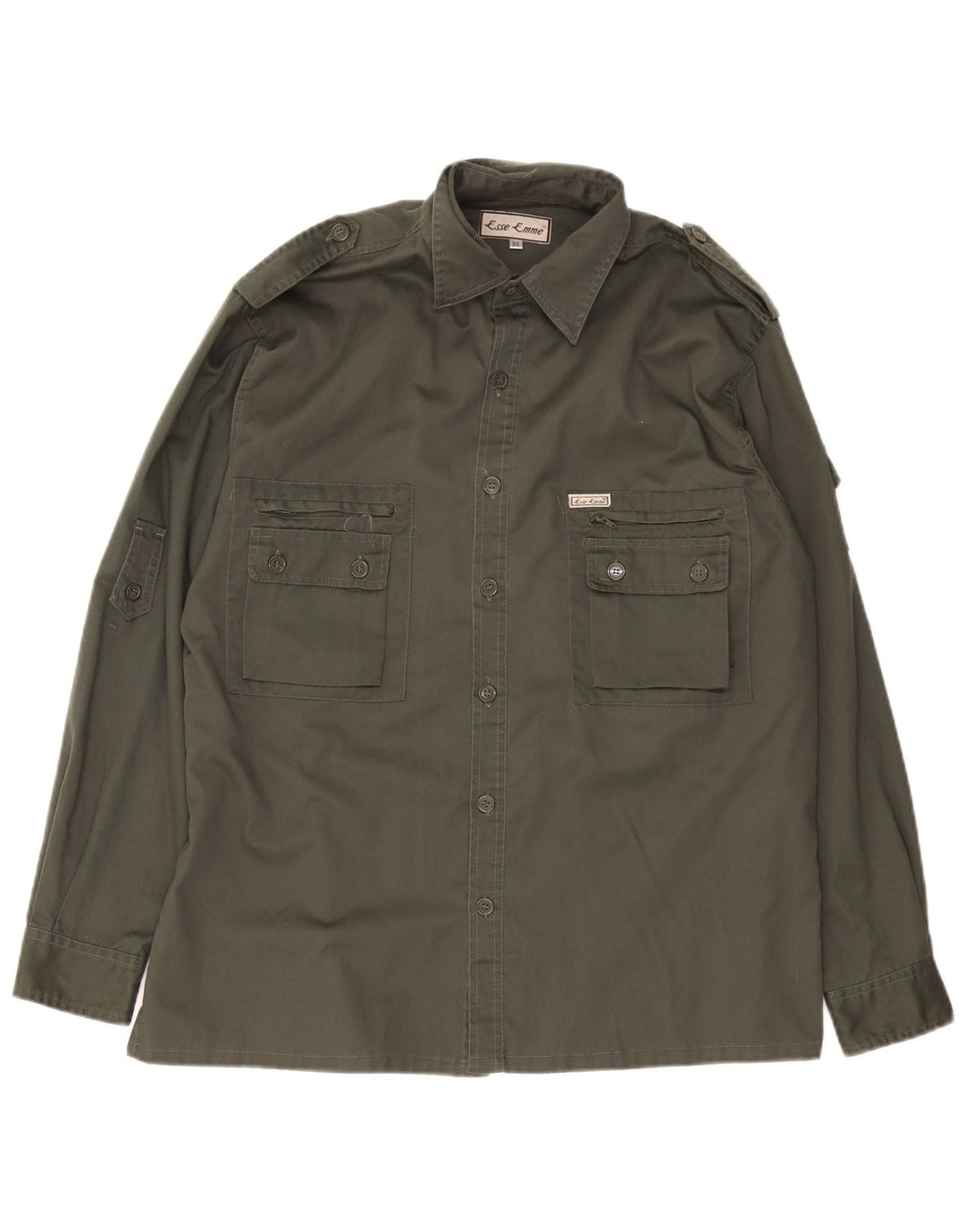 ESSE EMME Camicia militare da uomo Poliestere kaki medio