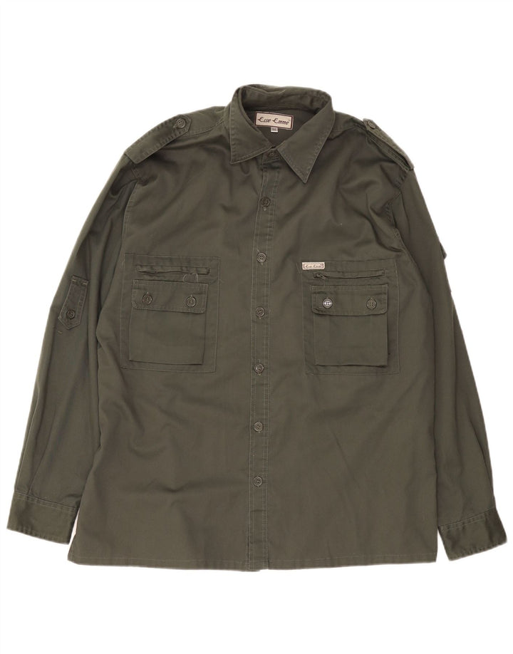 ESSE EMME Camicia militare da uomo Poliestere kaki medio