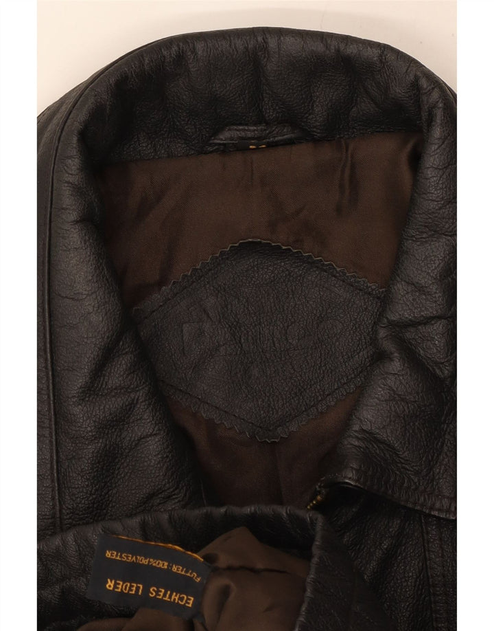 Gilet in pelle da uomo vintage IT 54 2XL Pelle marrone