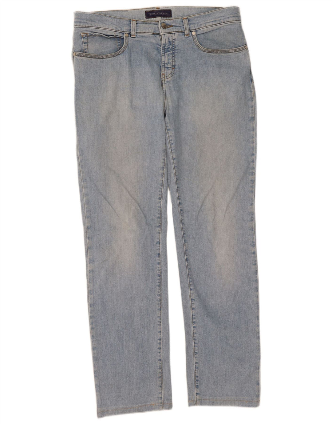 TRUSSARDI Mens Straight Jeans W35 L30 Blue Cotton