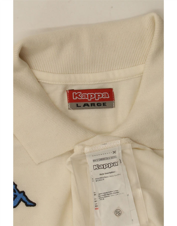 Polo Kappa Uomo Large Bianca In Cotone