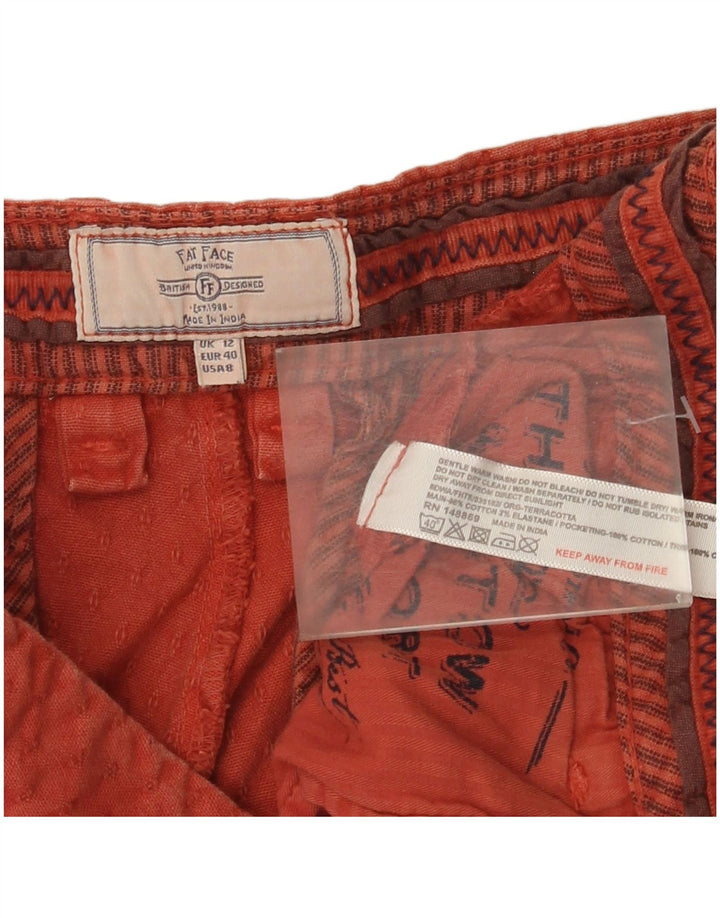 Pantaloncini chino da donna Fat Face UK 12 medi W32 cotone rosso