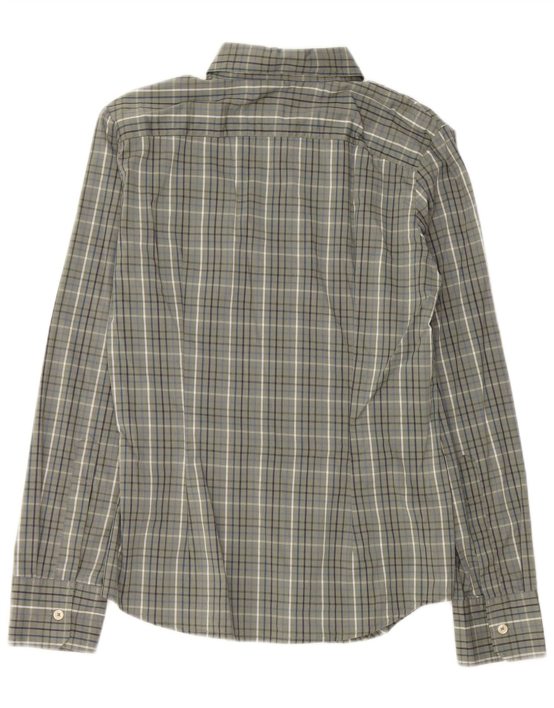 Camicia da donna Benetton UK 12 cotone a quadri kaki medio