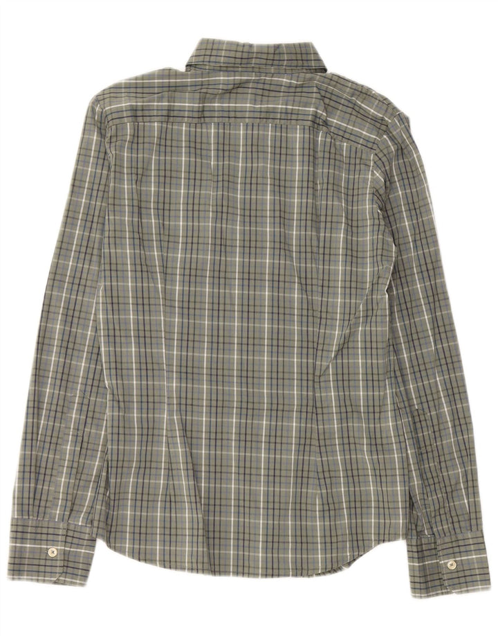 Camicia da donna Benetton UK 12 cotone a quadri kaki medio