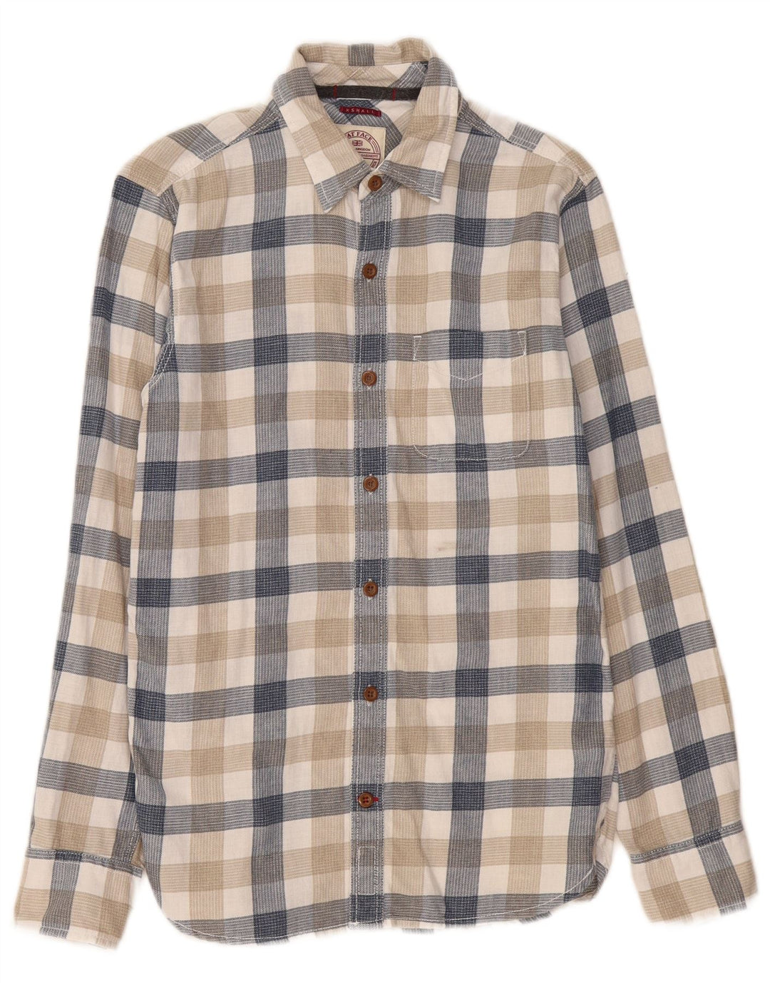 Camicia in flanella da uomo Fat Face XS in cotone a quadri beige