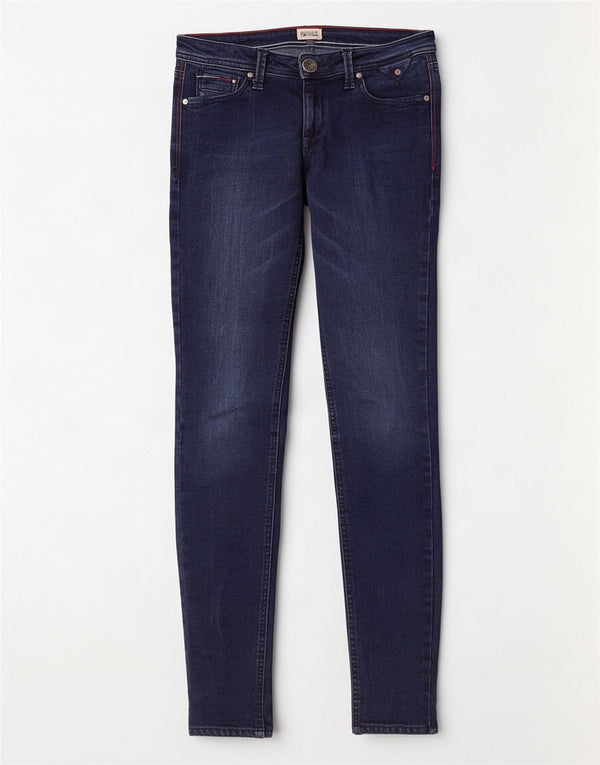 Jeans skinny a vita bassa da donna Tommy Hilfiger W28 L34 Blu navy
