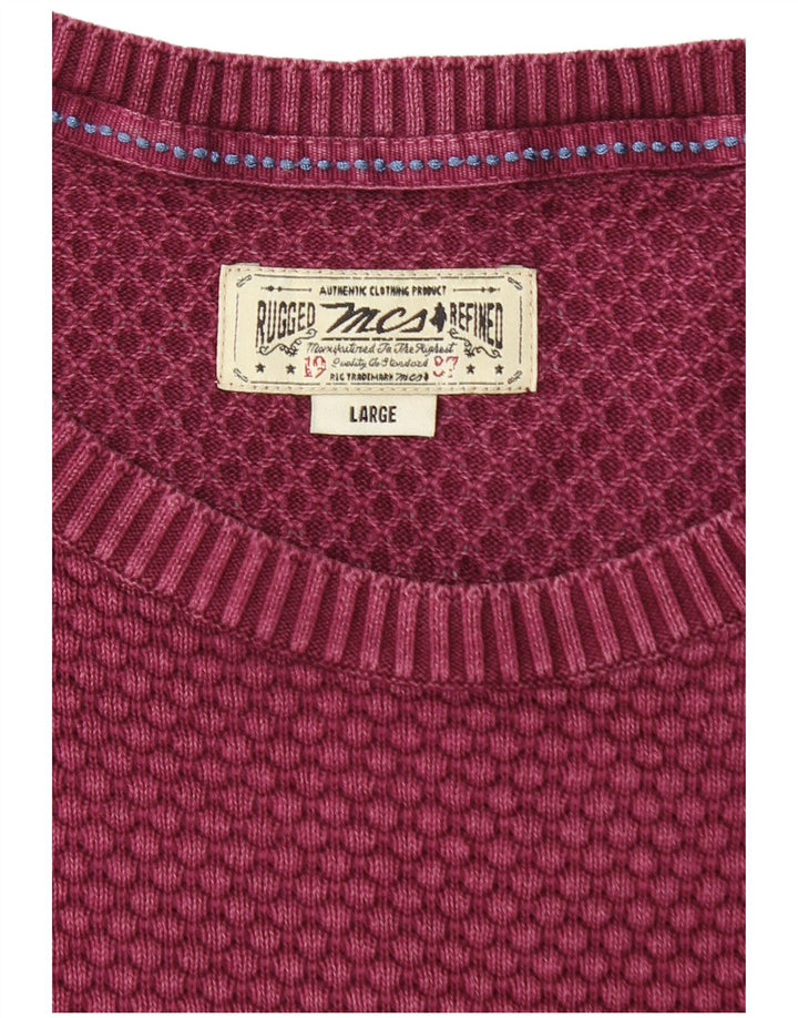 Maglione maglione girocollo da uomo Marlboro Classics grande bordeaux