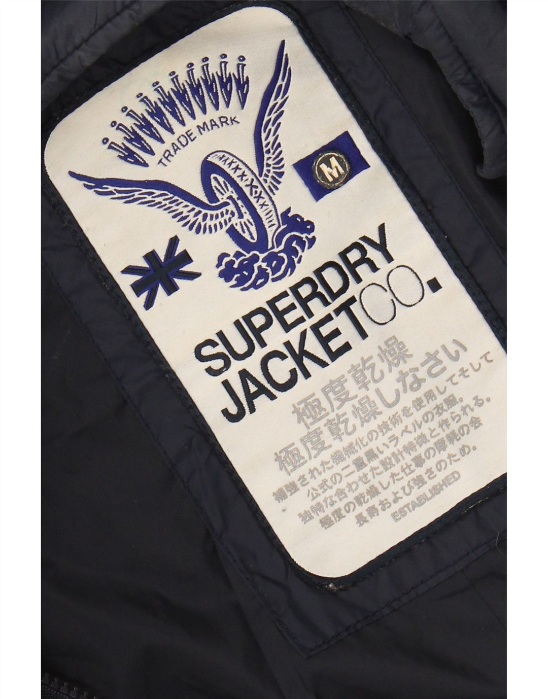 Giacca trapuntata da donna Superdry UK 12 medio blu navy