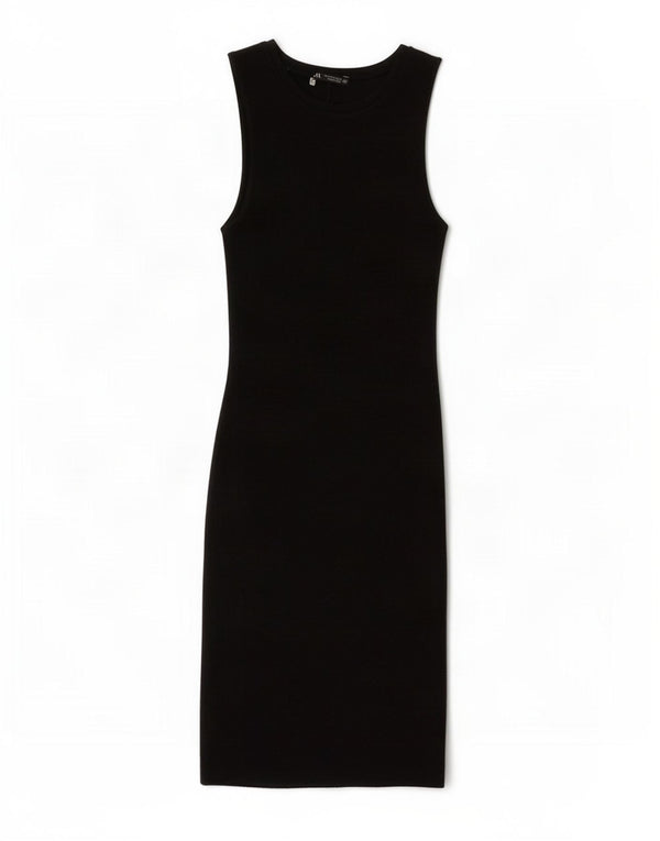Abito maglione senza maniche da donna Zara UK 8 piccolo in cotone nero