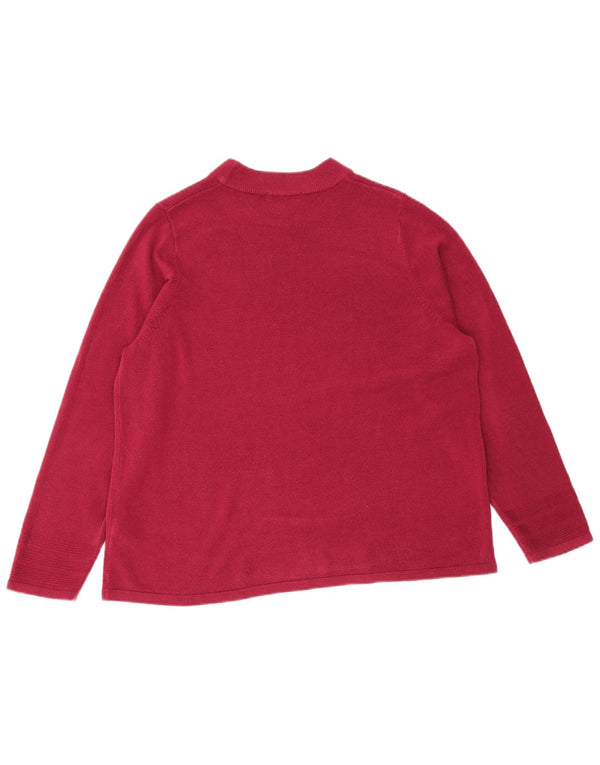 Maglione maglione a collo alto da donna Marks & Spencer UK 20 2XL Borgogna