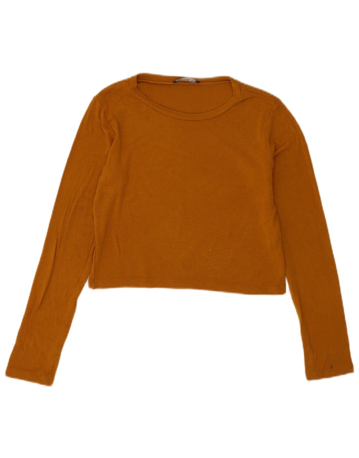 Top corto da donna Zara a maniche lunghe UK 12 Viscosa marrone medio