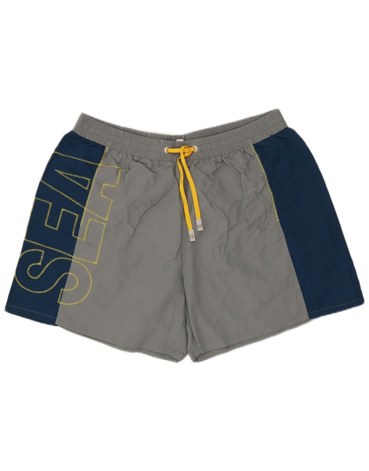 SERGIO TACCHINI Pantaloncini da bagno grafici da uomo XL Poliammide color block grigio