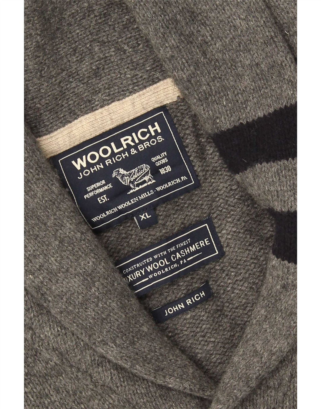 Maglione cardigan da uomo Woolrich XL grigio cashmere