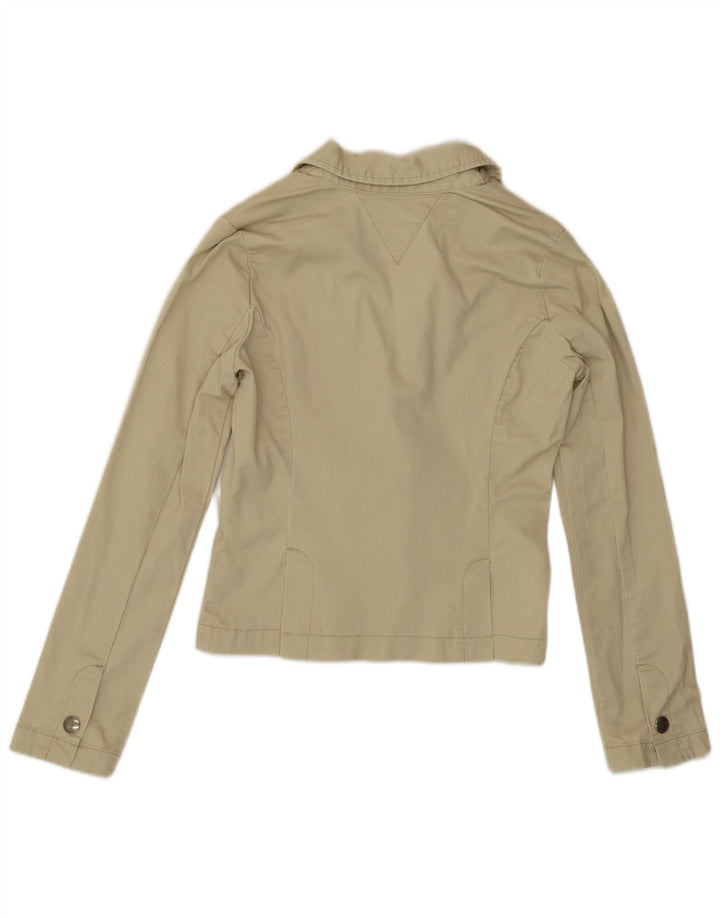 Giacca blazer a 2 bottoni da donna Tommy Hilfiger UK 12 Cotone beige medio