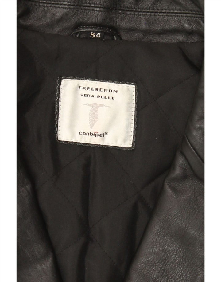Cappotto Uomo In Pelle Airone Libero Conbipel IT 54 XL Pelle Nera