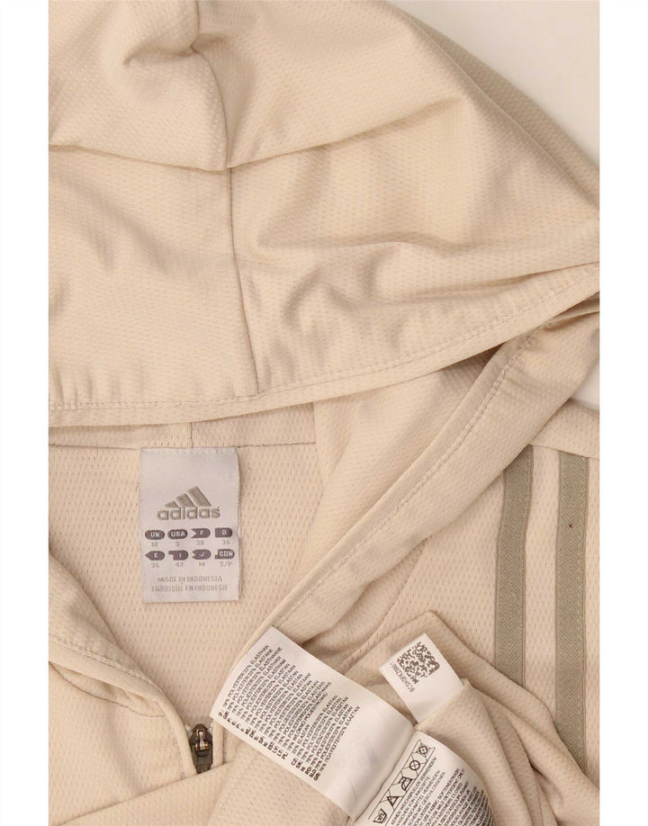 Giacca da ginnastica con cappuccio Adidas Climacool da donna UK 10 piccola Beige