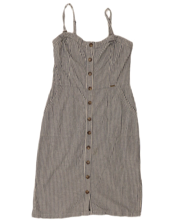 Prendisole da donna Superdry UK 10 piccolo cotone gessato blu navy