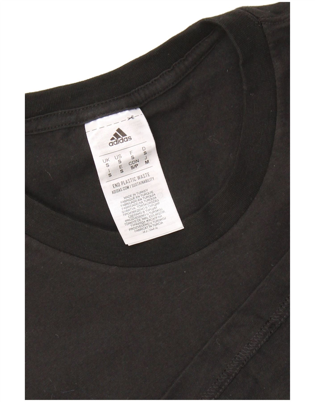 T-shirt grafica da uomo Adidas Top piccola in cotone nero