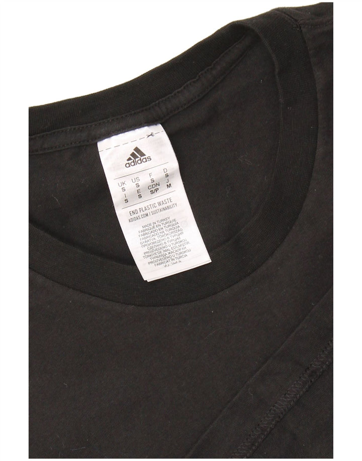 T-shirt grafica da uomo Adidas Top piccola in cotone nero