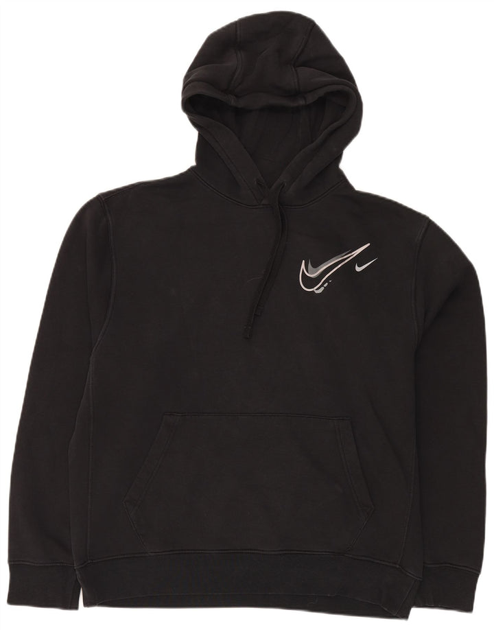 Felpa con cappuccio da uomo Nike, cotone medio nero