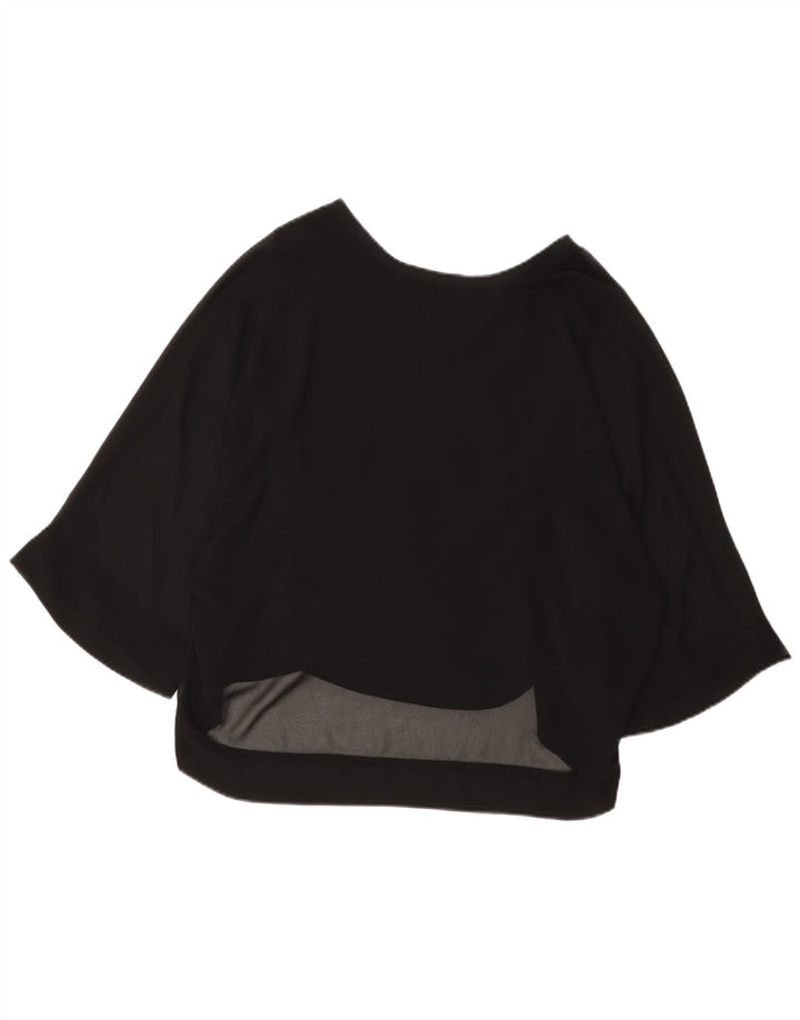 Top Zara con maniche a 3/4 da donna UK 12 medio nero